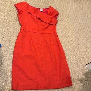 J. Crew Red Ruffle-Detail Mini Dress